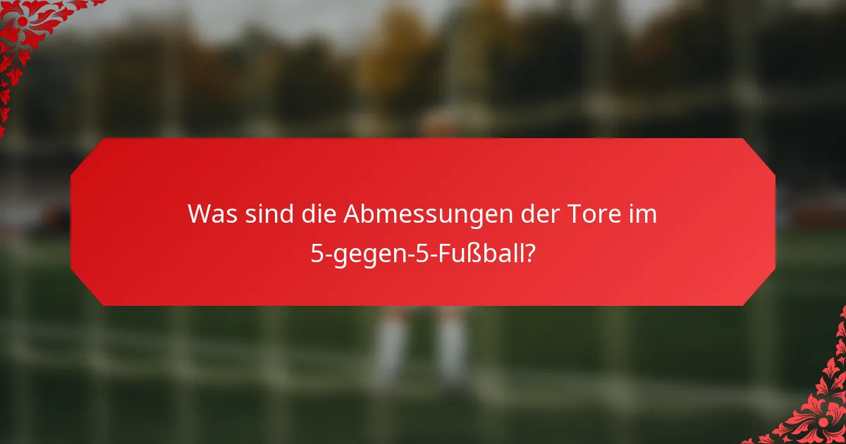 Was sind die Abmessungen der Tore im 5-gegen-5-Fußball?